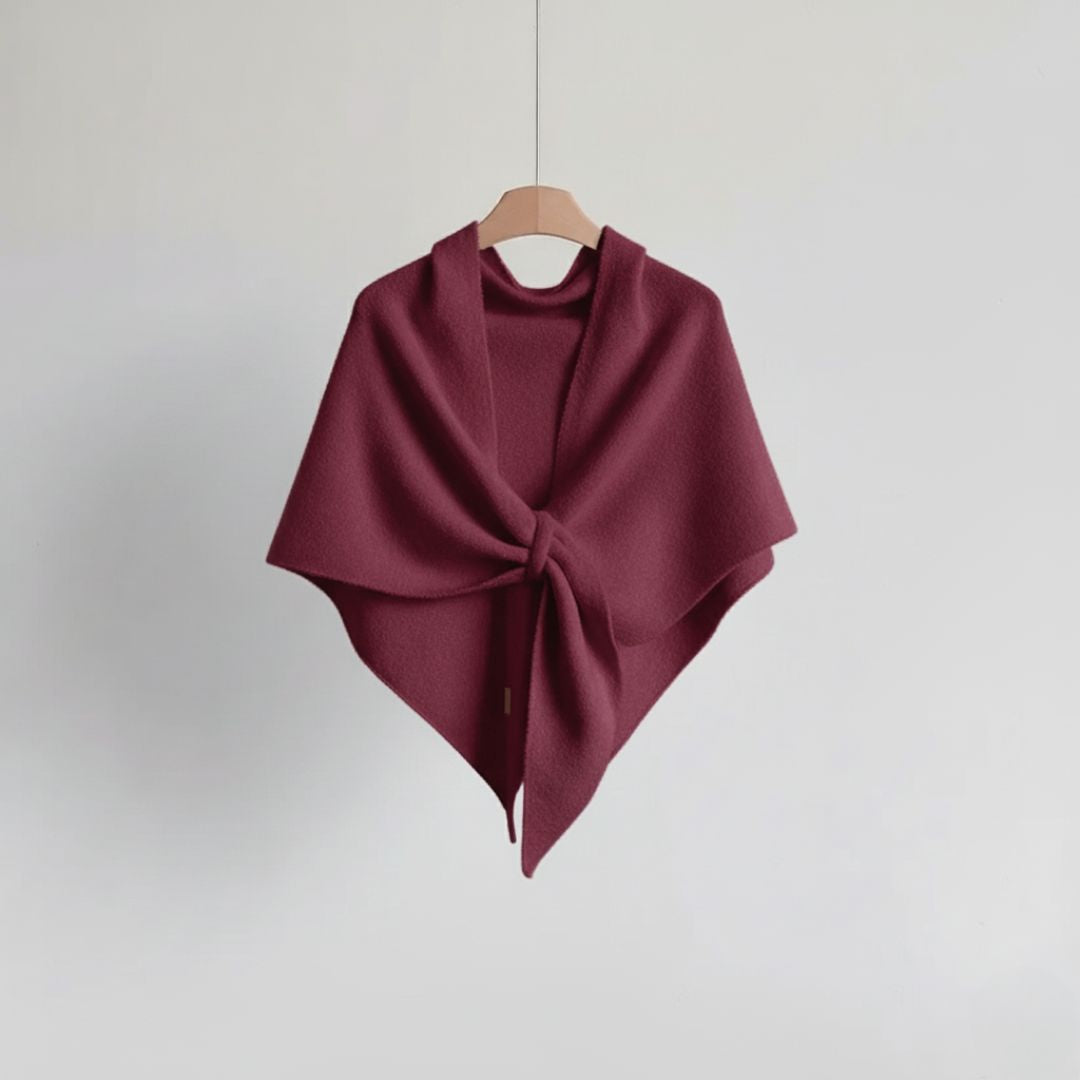 Ponchosjal, burgundyröd