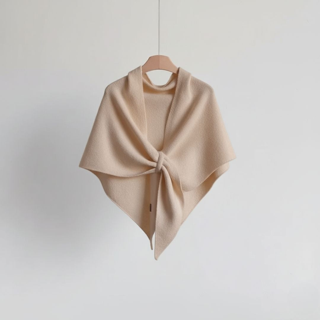 Ponchosjal, höstbeige