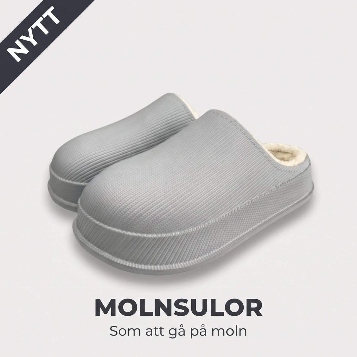 Hypna Home Molntofflor, ljusgrå