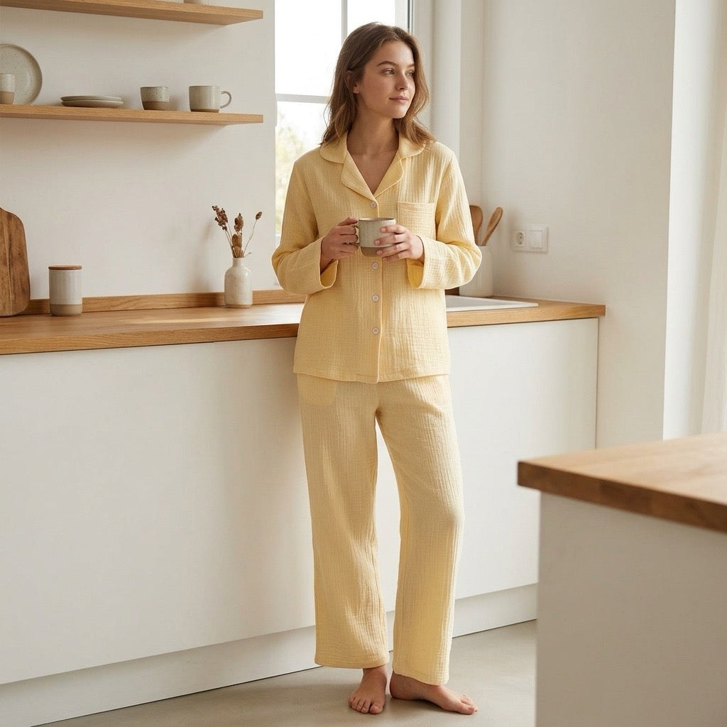 Enfärgad muslinpyjamas