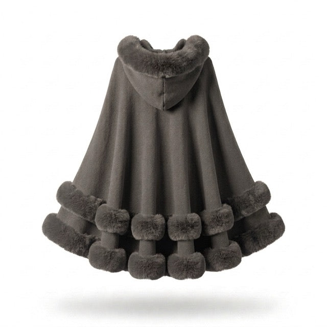 Fluffig huvponcho