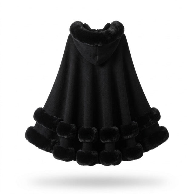 Fluffig huvponcho