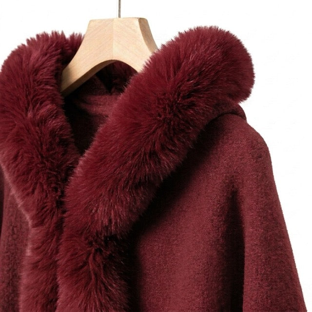 Fluffig huvponcho