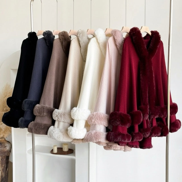 Fluffig huvponcho