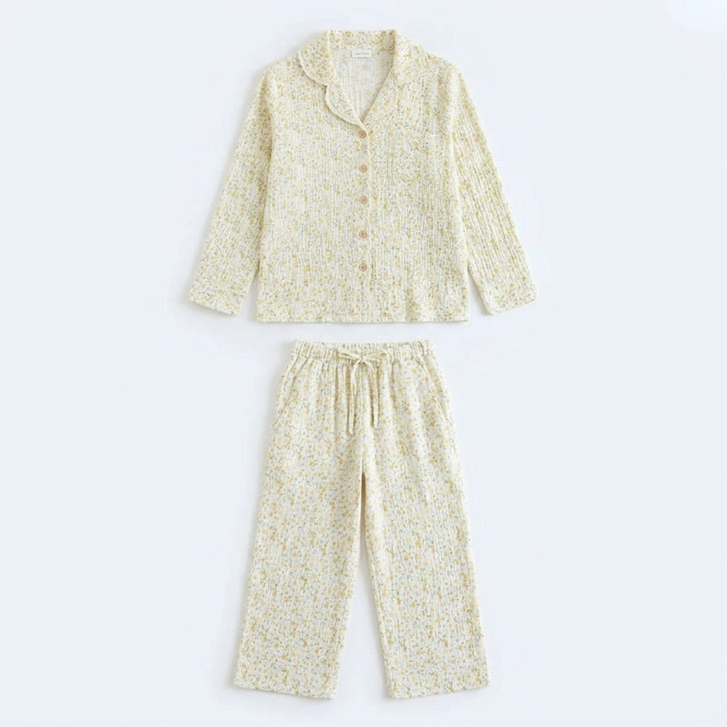 Lång muslinpyjamas