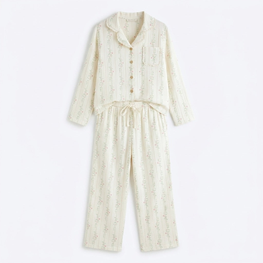 Lång muslinpyjamas