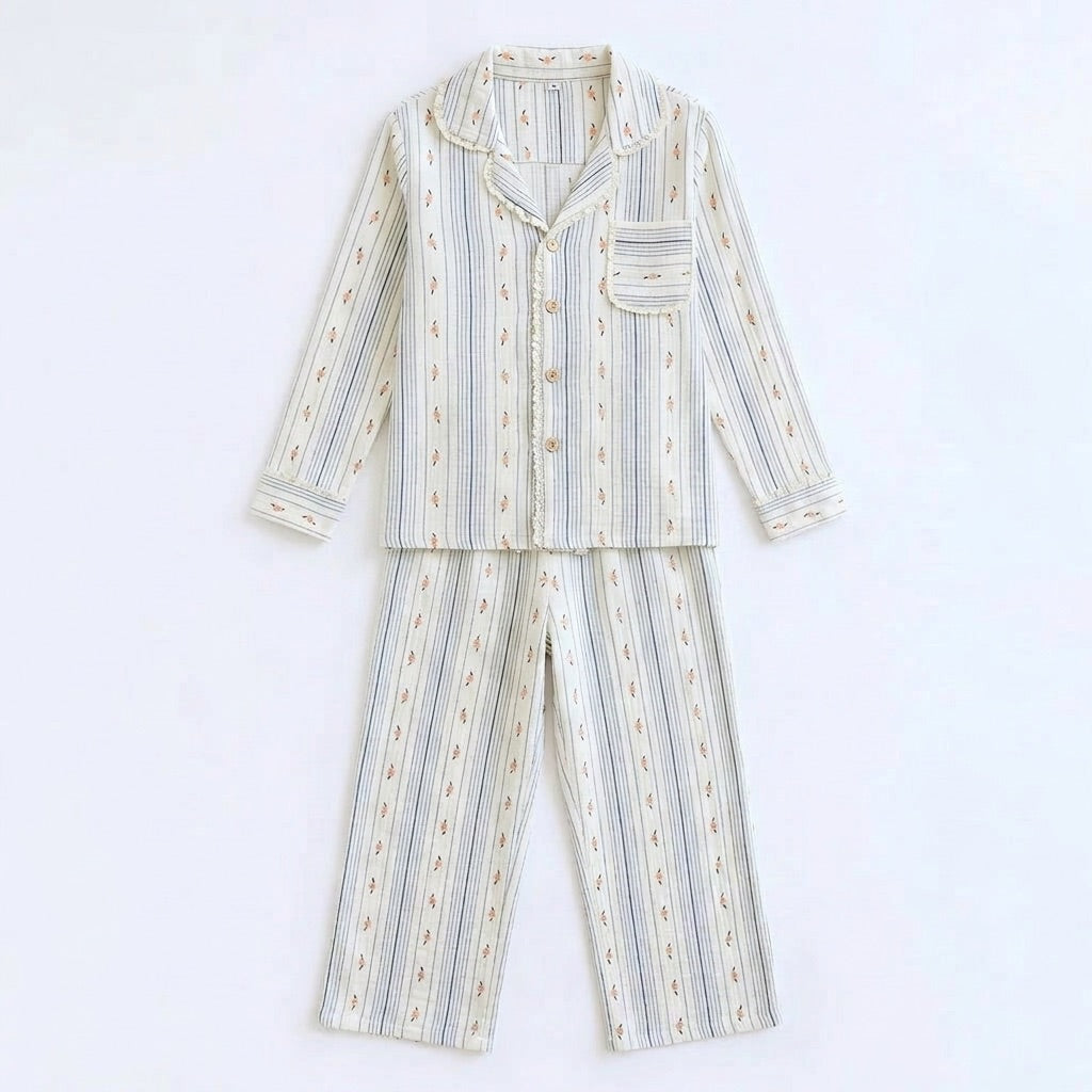 Lång muslinpyjamas