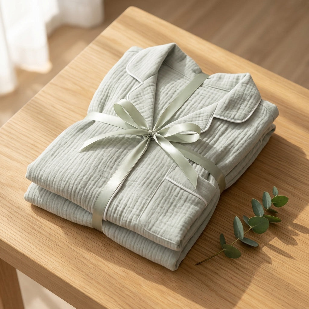 Kort muslinpyjamas
