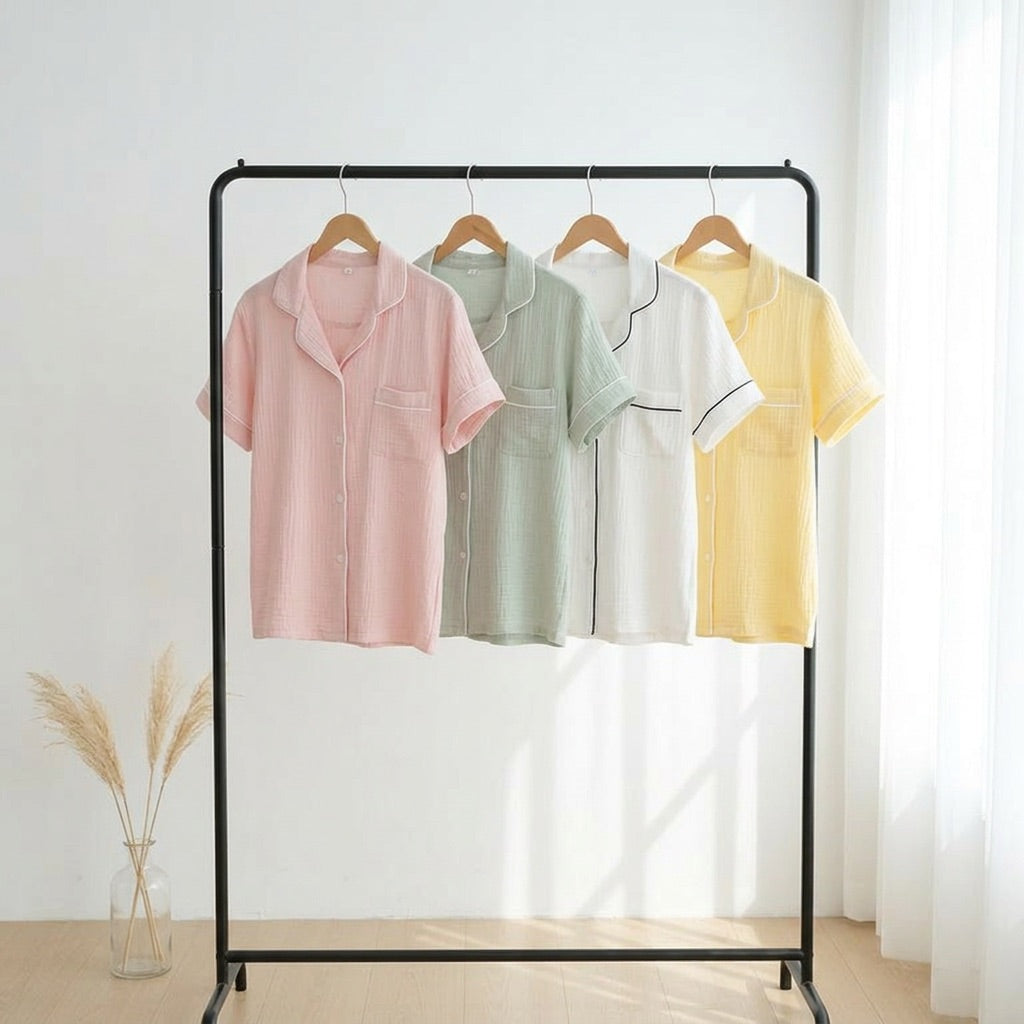 Kort muslinpyjamas