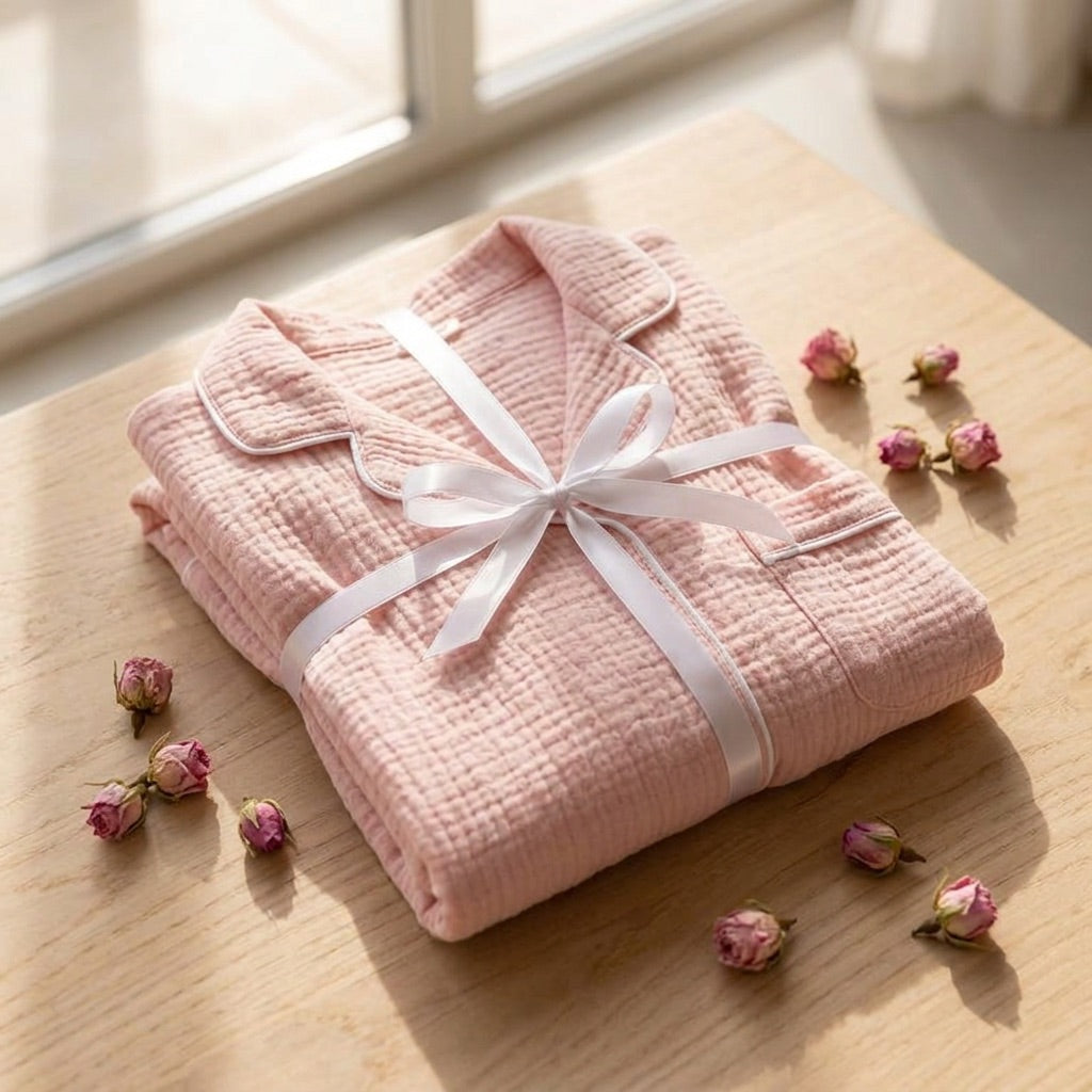 Kort muslinpyjamas