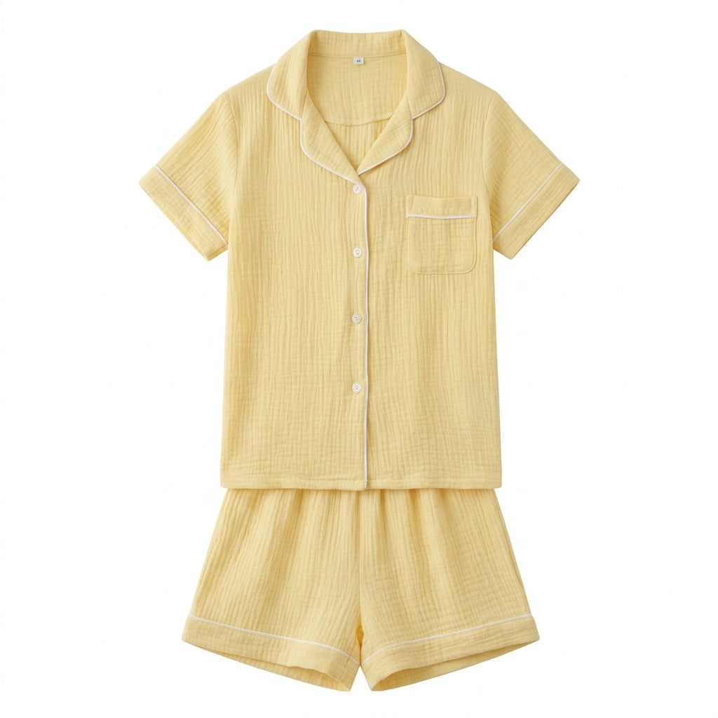 Kort muslinpyjamas