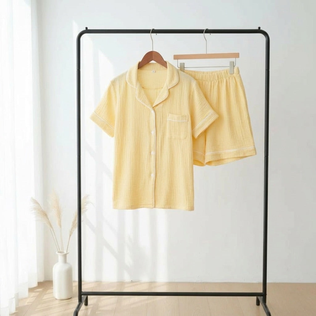 Kort muslinpyjamas