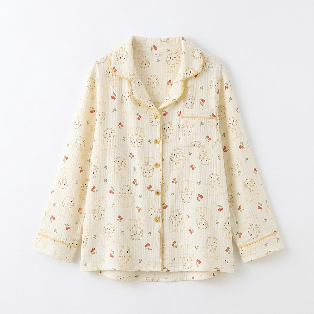 Blommig muslinpyjamas
