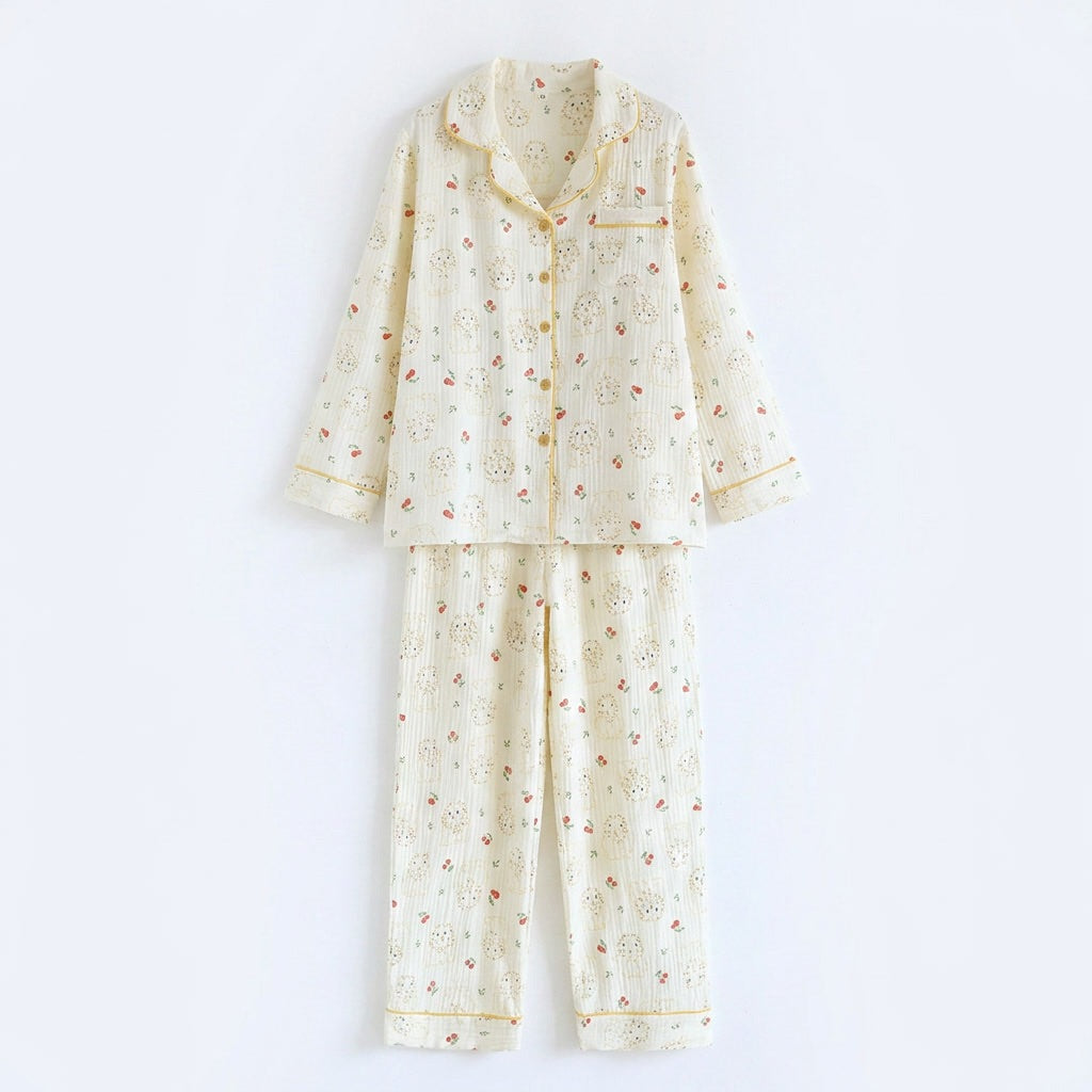 Blommig muslinpyjamas