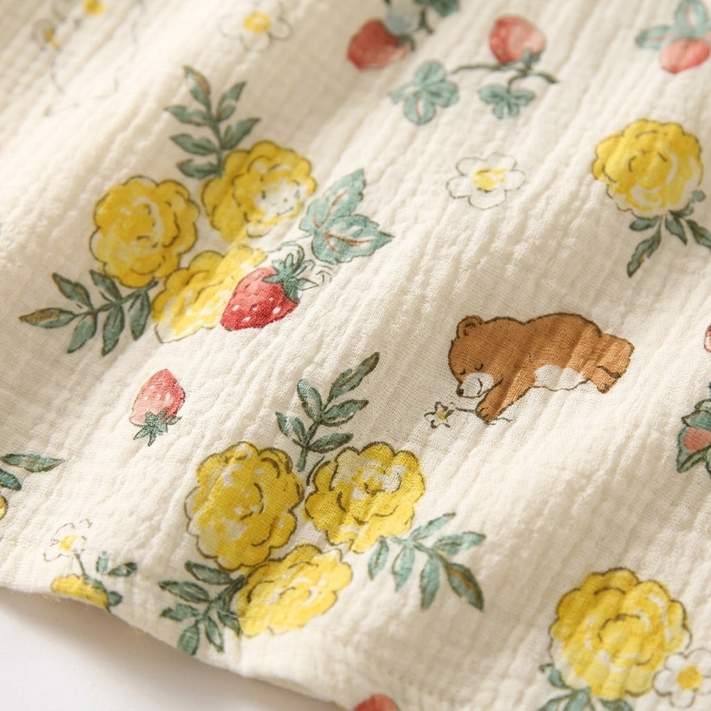 Blommig muslinpyjamas