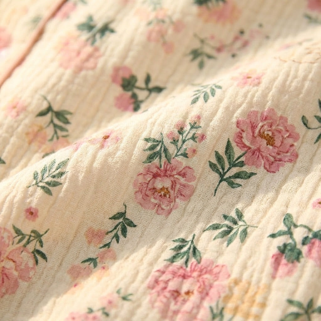 Blommig muslinpyjamas