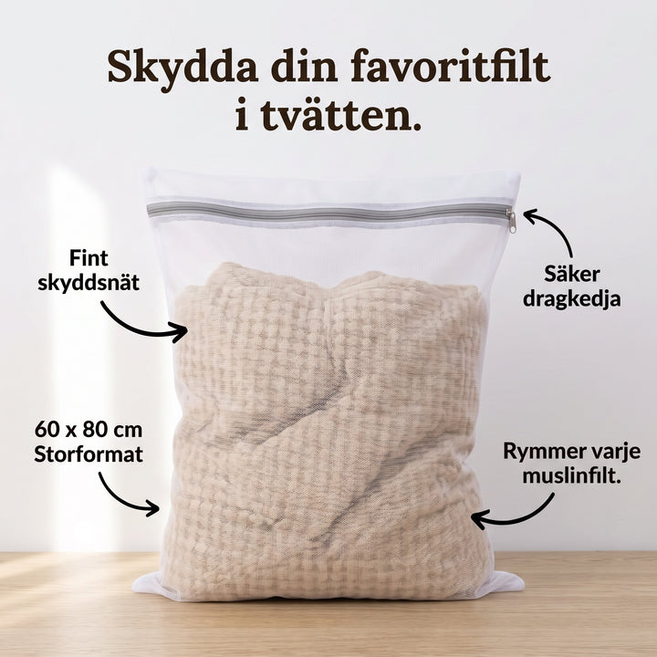 Tvättpåse till muslinfilt