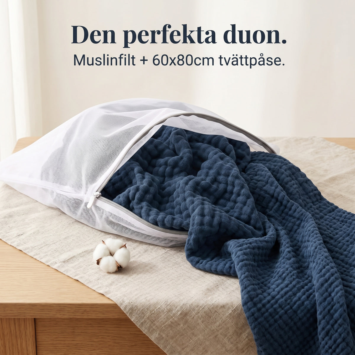 Tvättpåse till muslinfilt